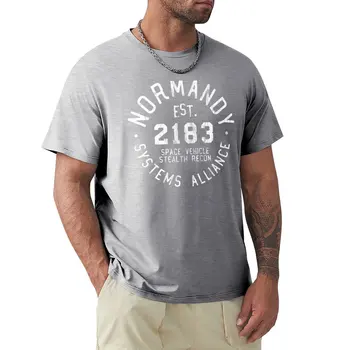 Спортна риза SSV Normandy | Спортен стил на Mass Effect | Бяла тениска с принтом, мъжки графични тениски с къс ръкав